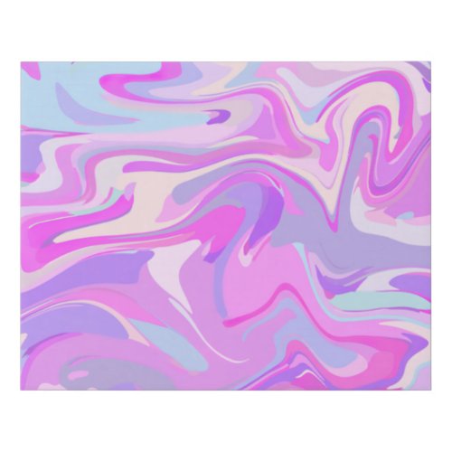 Marbled Pink Purple Turquoise Faux Canvas Print