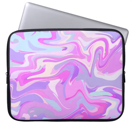 Marbled Pink Purple Turquoise Laptop Sleeve