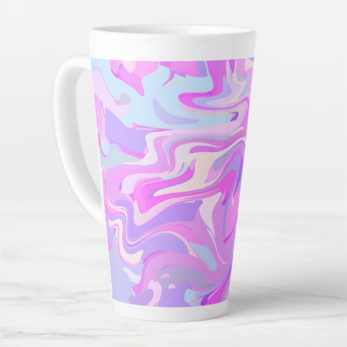 Marbled Pink Purple Turquoise Latte Mug