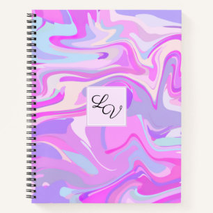 Marbled Pink Purple Turquoise Notebook
