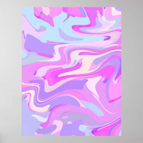 Marbled Pink Purple Turquoise Poster