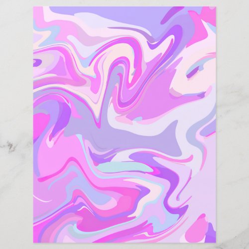 Marbled Pink Purple Turquoise Scrapbook Paper