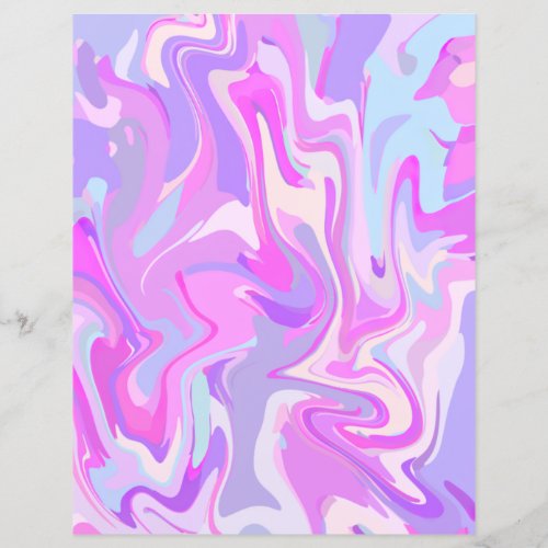 Marbled Pink Purple Turquoise Scrapbook Paper