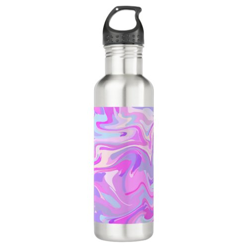 Marbled Pink Purple Turquoise Stainless Steel Water Bottle