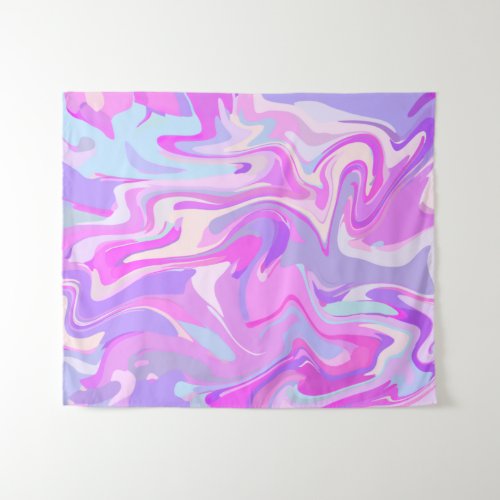 Marbled Pink Purple Turquoise Tapestry
