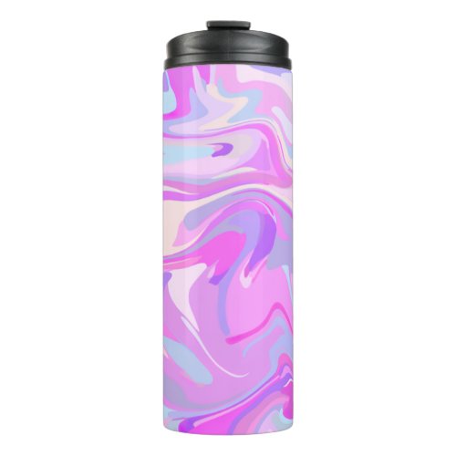 Marbled Pink Purple Turquoise Thermal Tumbler