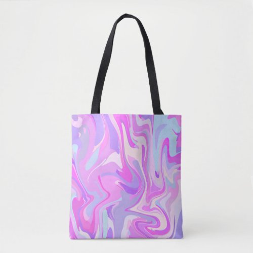 Marbled Pink Purple Turquoise Tote Bag
