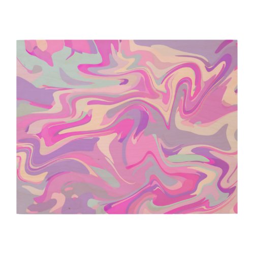 Marbled Pink Purple Turquoise Wood Wall Art