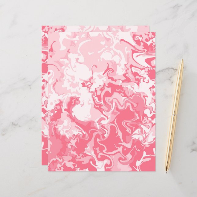 Marbled Pink Scrapbook Paper (Front/Back In Situ)