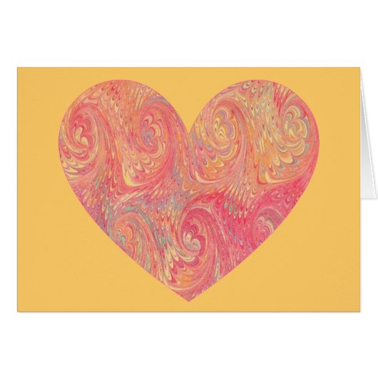 Marbled Pink Swirl Heart Cards (Front Horizontal)