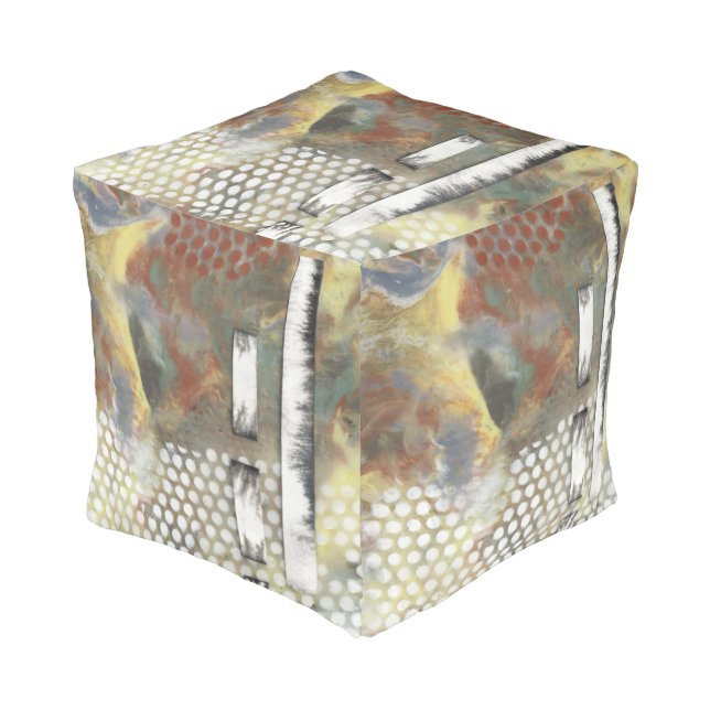 Marbled Pixels II Pouf (Angled Front)