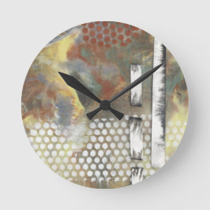 Marbled Pixels II Round Clock