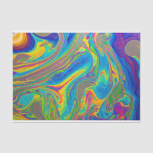 Marbled poured paint bright tissue paper