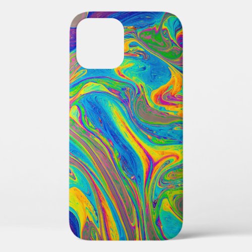 Marbled poured paint iPhone 12 case