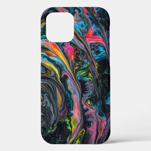 Marbled poured paint iPhone 12 case