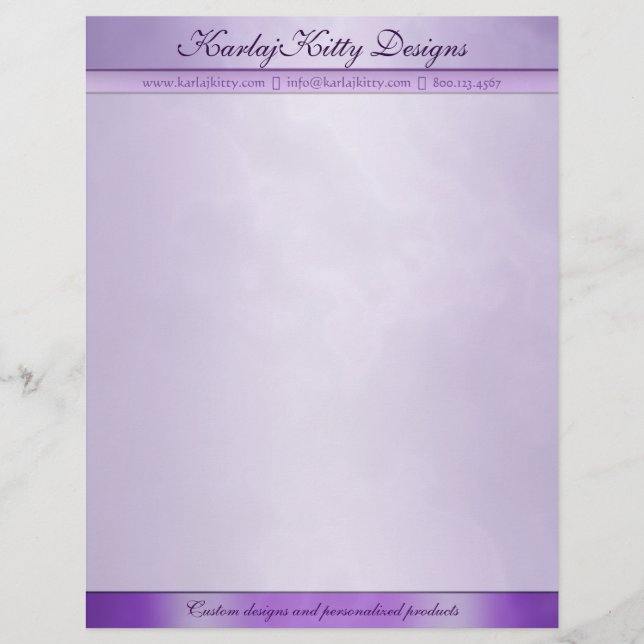Marbled Purple Personalized Letterhead (Front)