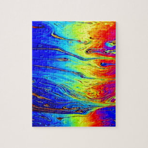 Marbled Rainbow Artwork Beautiful Jigsaw Puzzle