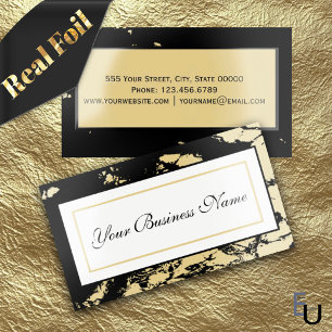 Marbled Raised Spot Gloss and Foil Business Card