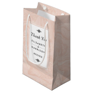 Marbled Rose Elegant Vintage Wedding Favor Small Gift Bag