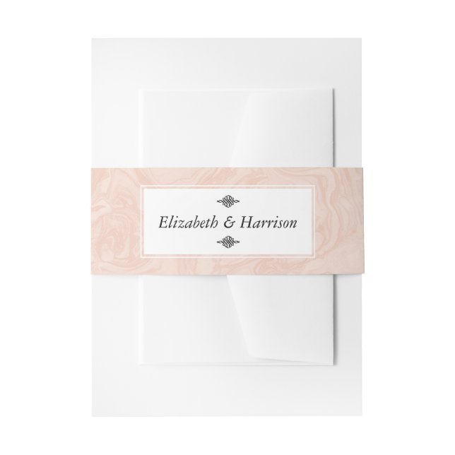 Marbled Rose Elegant Vintage Wedding Invitation Belly Band (Front Example)