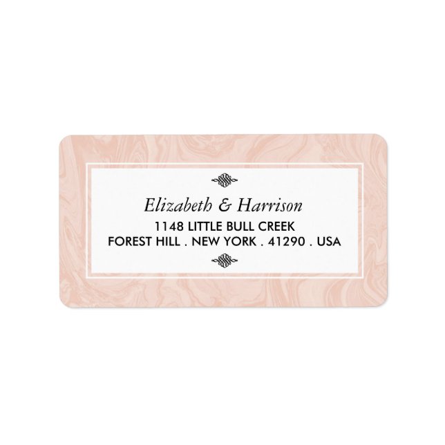 Marbled Rose Elegant Vintage Wedding Label (Front)