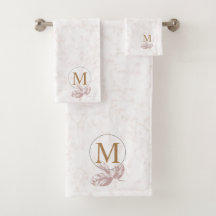 Marbled Rose & Gold Lettered Monogrammed