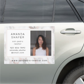 Marbled Rose Gold Sophisticated Business Marketing Car Magnet