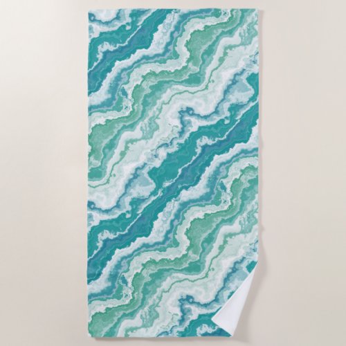 marbled sea foam  beach towel