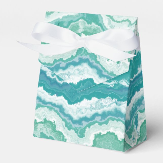 marbled sea foam : favor boxes (Front Side)