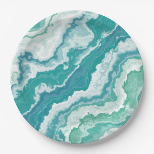 marbled sea foam : paper plates