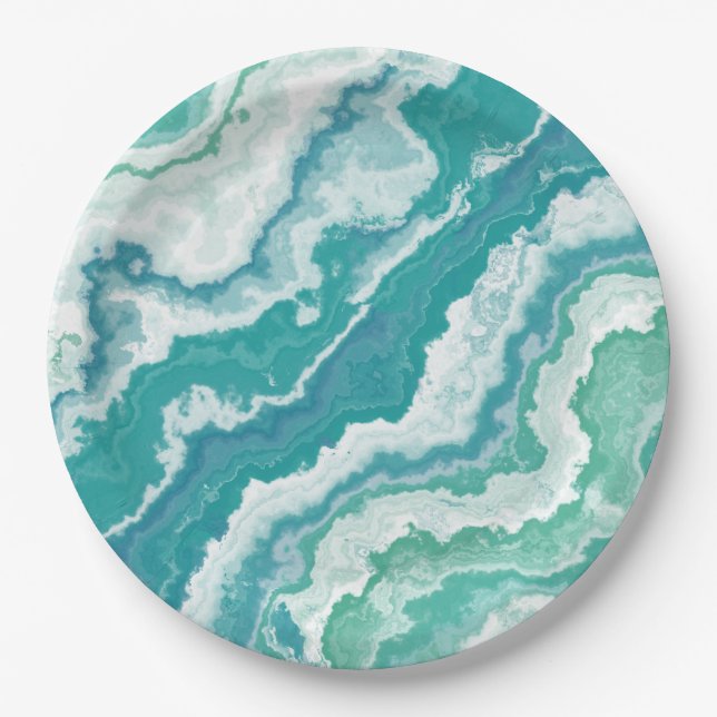 marbled sea foam : paper plates (Front)