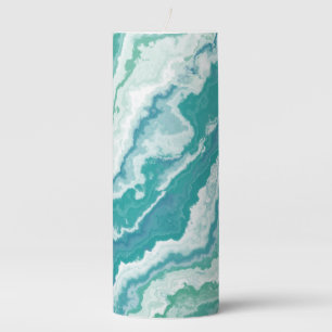 marbled sea foam : pillar candle