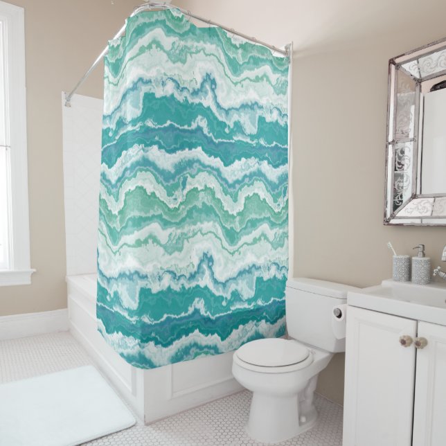 marbled sea foam : shower curtain (In Situ)