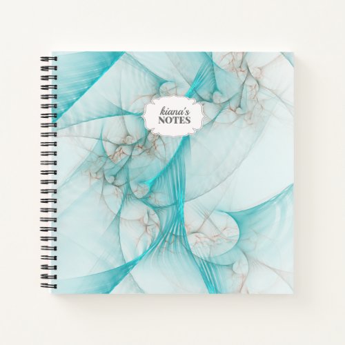 Marbled Silk Fractal Teal ID717 Notebook