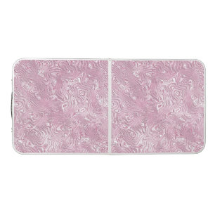 Marbled Silk Moire Pattern in Dusty Pink Beer Pong Table