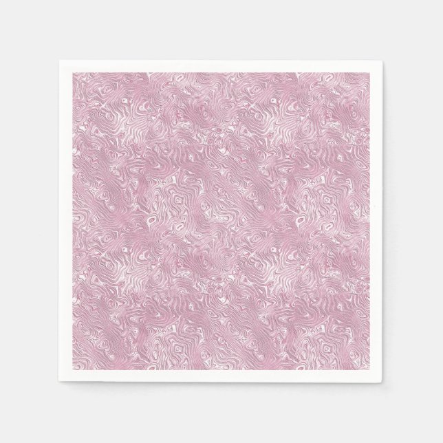 Marbled Silk Moire Pattern in Dusty Pink Napkins (Front)