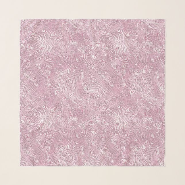 Marbled Silk Moire Pattern in Dusty Pink Scarf (Front)