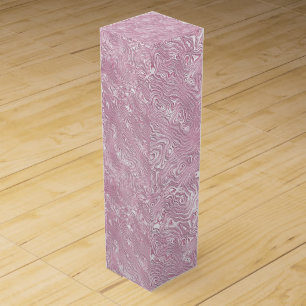 Marbled Silk Moire Pattern in Dusty Pink Wine Box