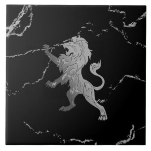 Marbled Silver Royal Lion Ceramic Tile