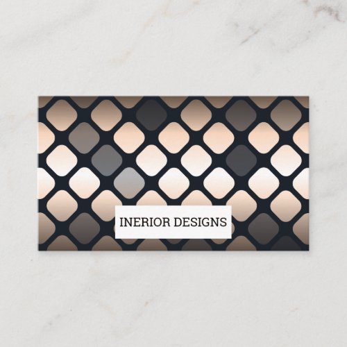 Marbled Slab  Granite Company  Geometric Metal Business Card