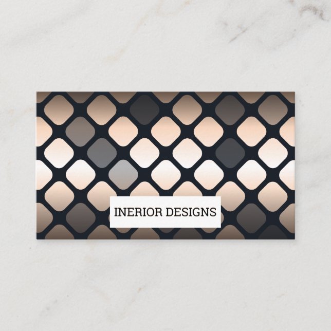 Marbled Slab | Granite Company | Geometric Metal Business Card (Front)