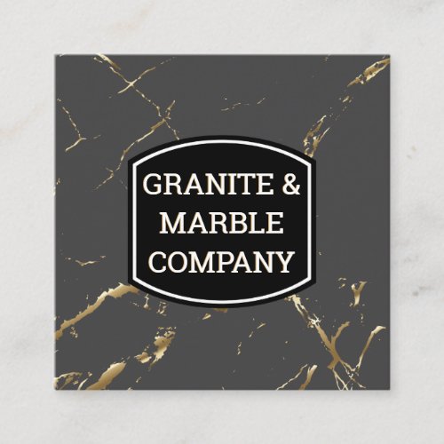 Marbled Slab  Granite  Gold Texture Background Square Business Card