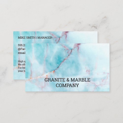 Marbled Slab  Ocean Granite Business Card