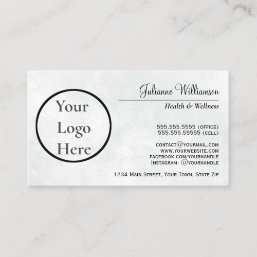 Marbled Steel Blue Your Logo Simple Professional Business Card