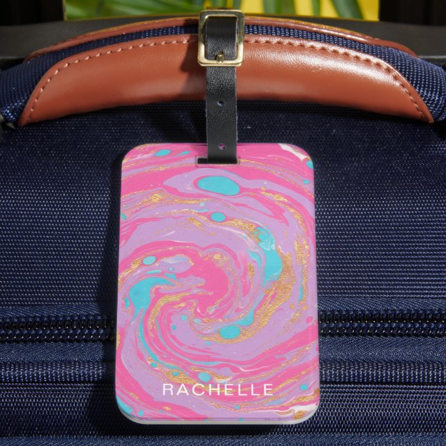 Marbled Swirl Luggage Tag (Front Insitu 2)