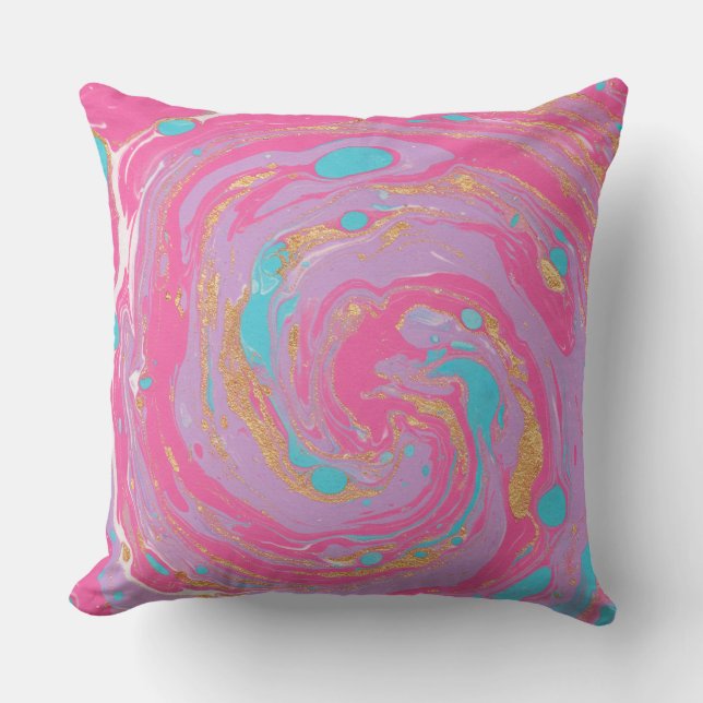 Marbled Swirl Throw Pillow (Front)