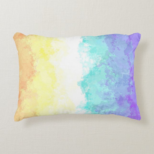 Marbled Swirly Boho Abstract Genderfaun Pride Flag Accent Pillow (Front)