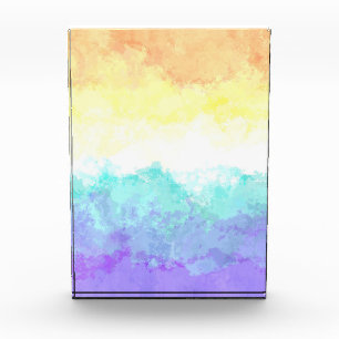 Marbled Swirly Boho Abstract Genderfaun Pride Flag Acrylic Award