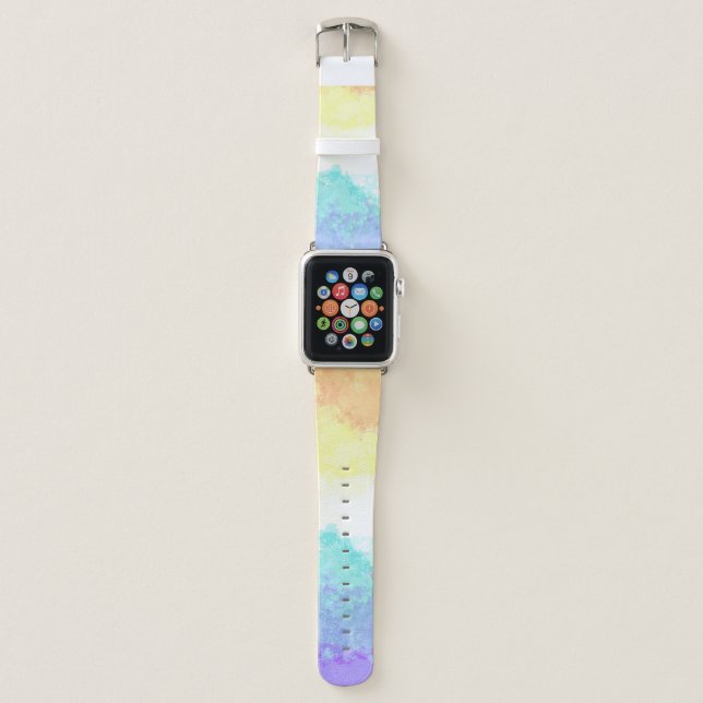 Marbled Swirly Boho Abstract Genderfaun Pride Flag Apple Watch Band (Front)