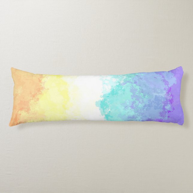 Marbled Swirly Boho Abstract Genderfaun Pride Flag Body Pillow (Front)